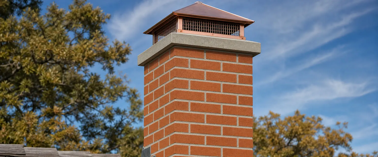 After — rebuilt above-roof, new crown, copper cap